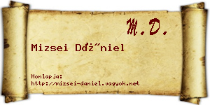 Mizsei Dániel névjegykártya